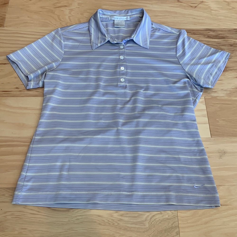 Nike Golf Shirt! Super pretty Purple w/ Stripes